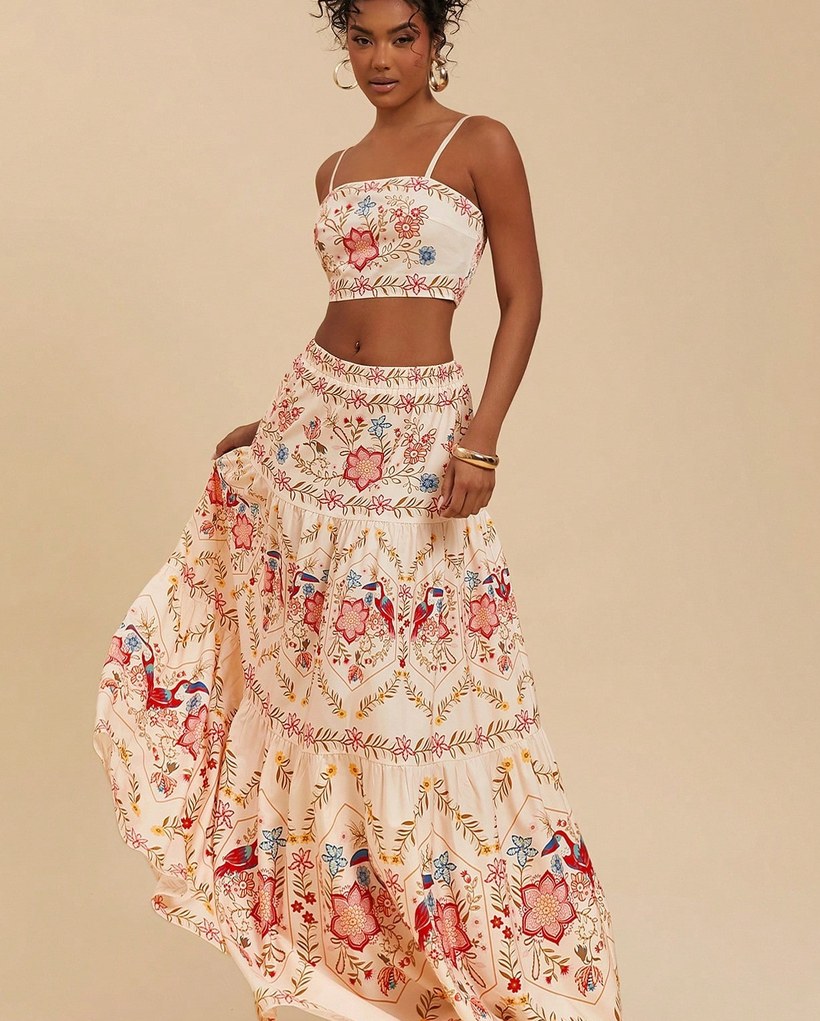Conjunto estampado feminino PW